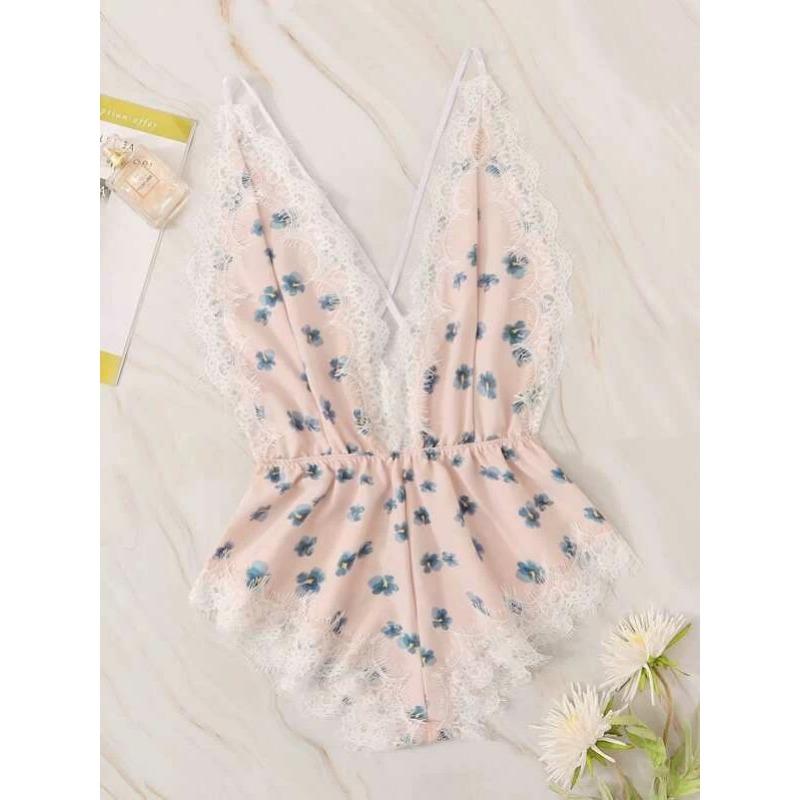 Новый, розовый, орхидея, кружево ресниц, сексуальный подвязочный лиф-халтер, секс-комбинезон XXL