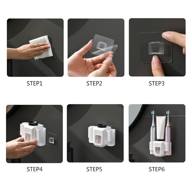 Wall Mount Electric Toothbrush Holder Hanging Toothbrush Stand Accessory for Dormitory Bathroom Showering Shelf