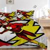 3pcs Flash superhero Duvet Cover Set, 1 Duvet Cover + 2 Pillowcases (No Insert), High-Definition Print for All Seasons,Durable yy251103065