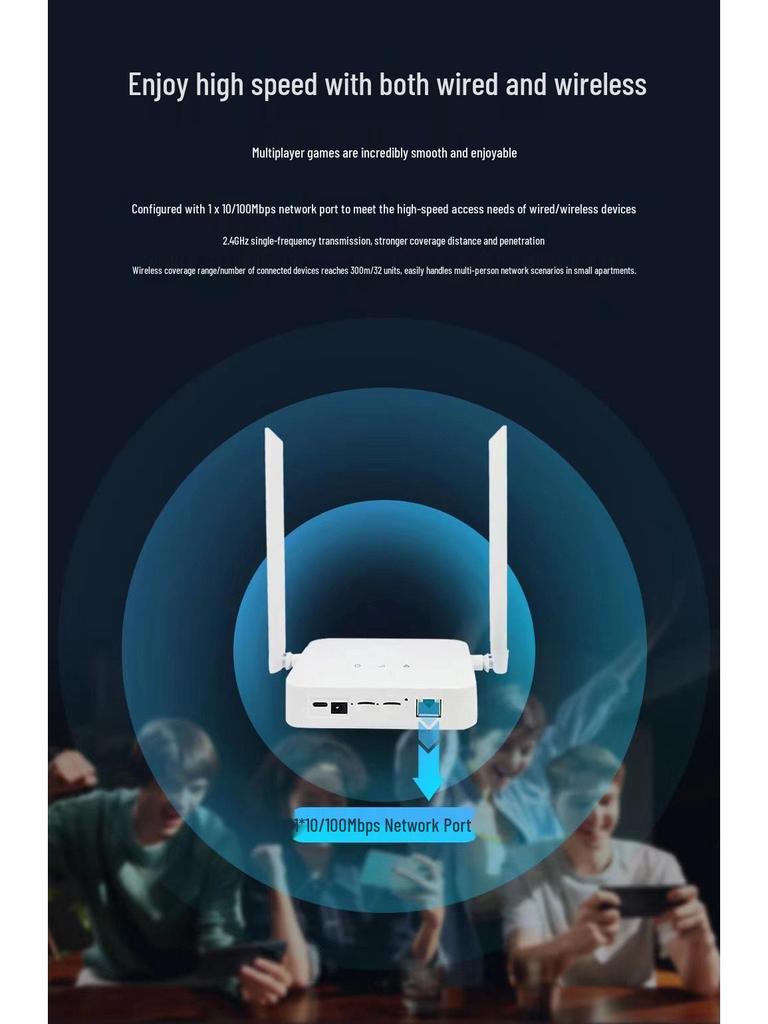 Dual SIM 4G LTE Single-Band WiFi 6 Router - Plug & Play for Home and Office