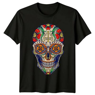 Sugar Skull Day Of The Dead Mens T-Shirt Womens Tee Graphic Top