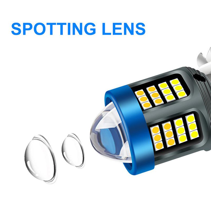 1pc Motorbike Light Accessories H4 BA20D Motorcycle High Definition Front Headlight Bulb White Yellow LED Fisheye Lens Fog Lamp