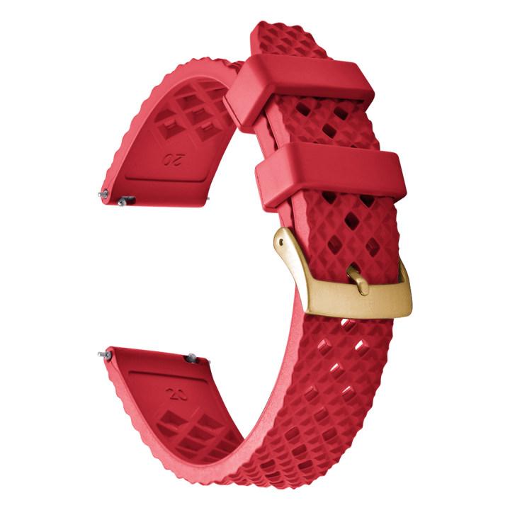 20mm/22mm Honeycomb Pattern FKM Rubber Watch Band Quick Release Spring Bars For Seiko SRP775Sweatproof Durable Replacement Strap