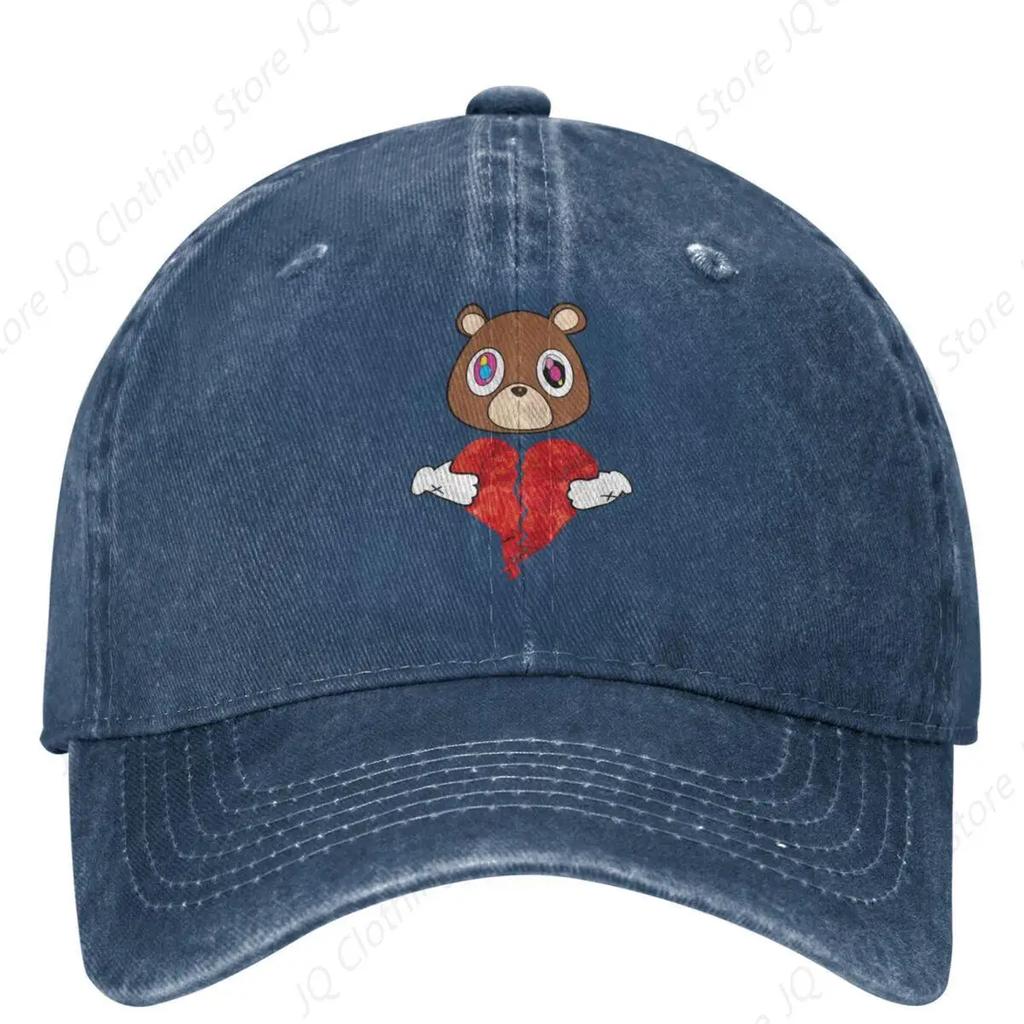 Kanye West Washed Baseball Cap Graduation Bear Fashion Hip Hop Hats Spring Men Adult Outdoor Gym Baseball Caps