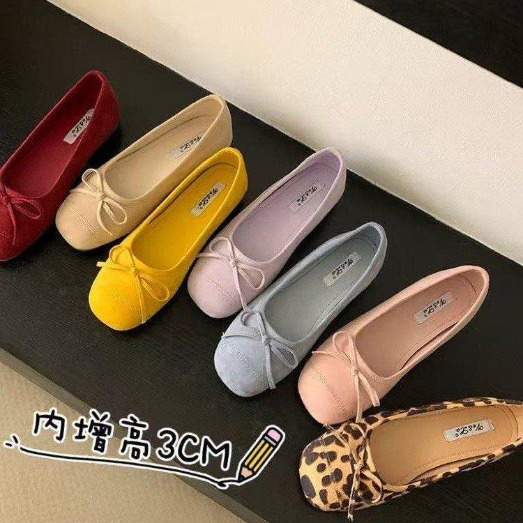 Evening wind shoes French bow blue small single shoes flat ballet shoes early spring new soft-soled women's shoes ladyshoes
