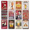 Retro Beer Poster Metal Tin Sign Vintage Plaque Wall Art Decor Home Bar Pub Club Party Decoration