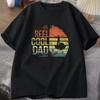 Fishing Dad T‑shirt "Reel Cool Dad" Retro Sunset Fisherman Design Casual Short Sleeve Mens Tee Fathers Day Gift Fishing Tee Top