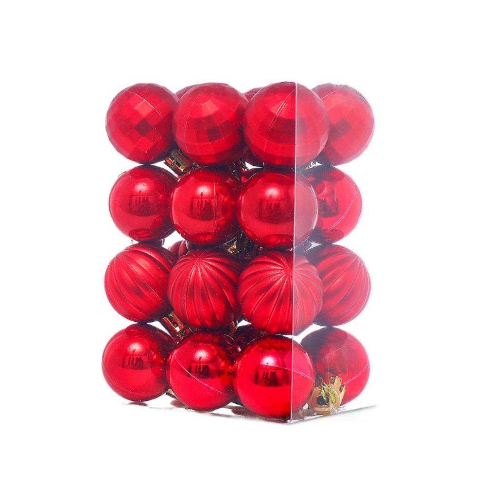 24pcs Creative Christmas Ball Set Delicate Hanging Ornament Crafts Christmas Tree Pendant  Gift