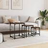 Coffee Tables, Nestable, 3 Pieces, Smoked Oak