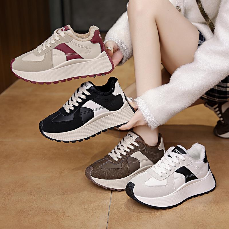 ins Korean version of the new velvet dad shoes women's 2025 winter sports Forrest Gump shoes casual shoes platform height increase BN025-1