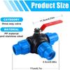 PP Fitting, Clamp Connector, 3-way Ball Valve, 3-way Lever Handle, Ball Valve for PE Pipe, with Valve (T-piece, 25 Mm)