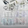 Candy Color Girls Contact Lenses Box Mini Clear Portable Contact Lens Case with Tweezer Suction Stick Set for Travel Kit Holder