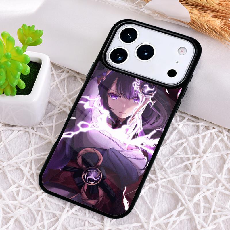 Genshin Impact Raiden Shogun Phone Case for iPhone 17 Air 16 15 11 12 14 13 Pro Max Shockproof Cover