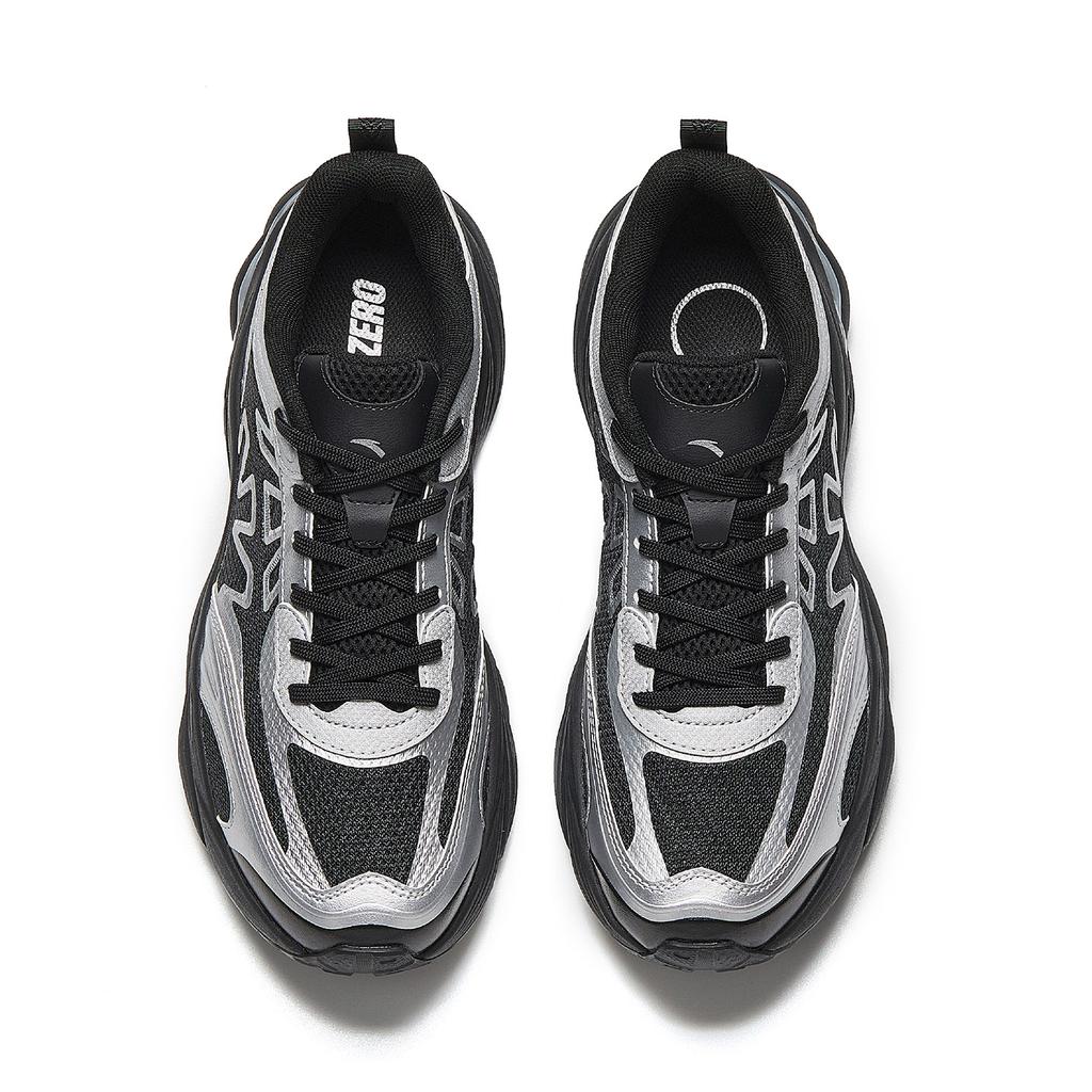 Anta Fishbone Abrasion Resistant Lightweight Breathable Casual Shoes Men's Black Silver 912628899-4