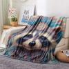 Native American Animals  Print Flannel Blanket, High quality Comfortable for All Seasons, Home Decor, Warmth and Comfort