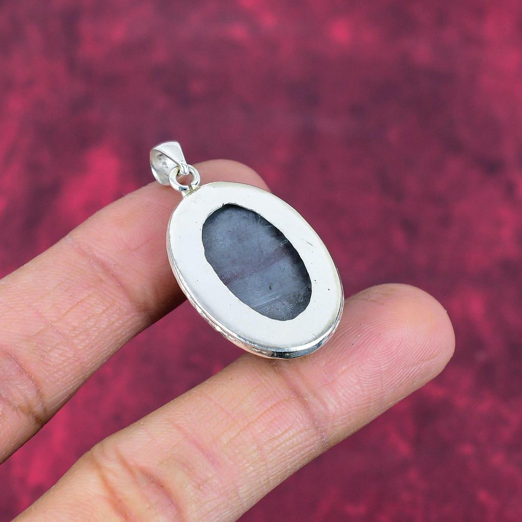 Shungite Pendant, 925 Solid Sterling Silver Gemstone Jewelry, Handmade Pendant, For Thanksgiving