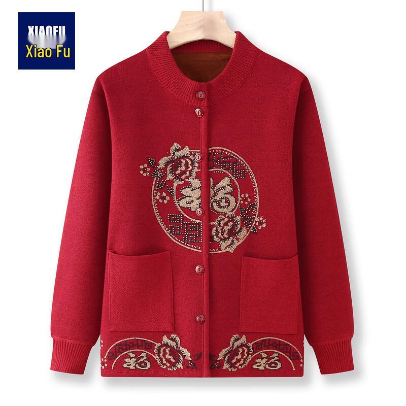 

Middle-Aged & Elderly Women s Festive Thickened Sweater 5XL