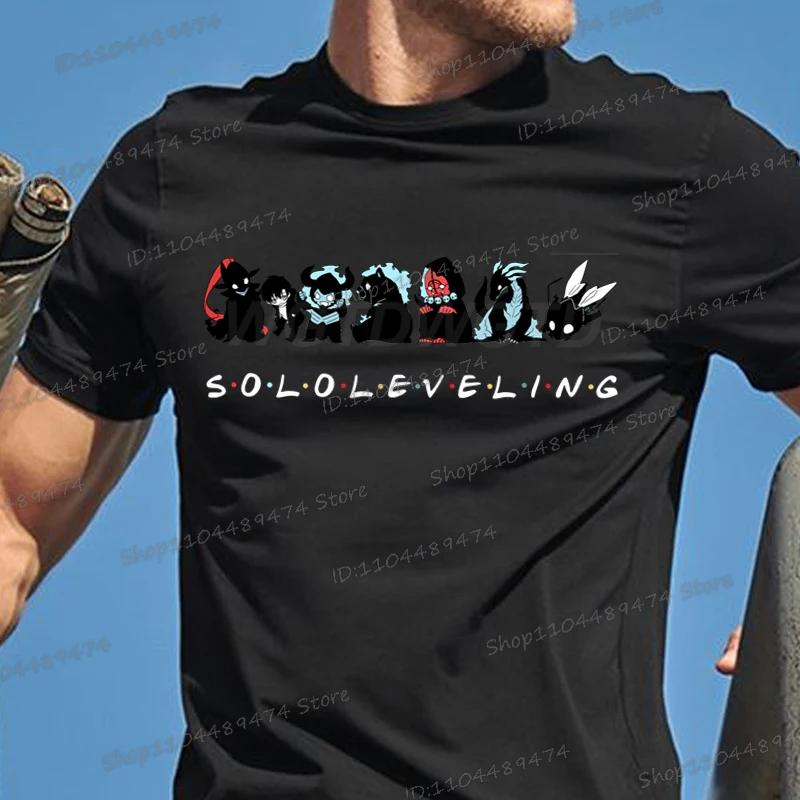 Anime Print Solo Leveling T-shirt Unisex Casual Loose Cool Manga Y2K Tops Sung Jin-Woo Funny Graphic Men Women Fashion Clothes