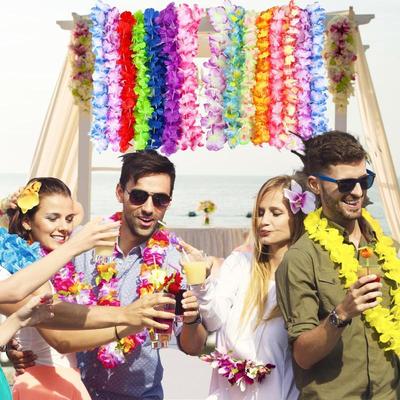 10 Pezzi Collana Fiore Hawaiano Ghirlanda Artificiale Decorazione Festa Spiaggia Hawaii Travestimento Luau Matrimonio Compleanno Cosplay