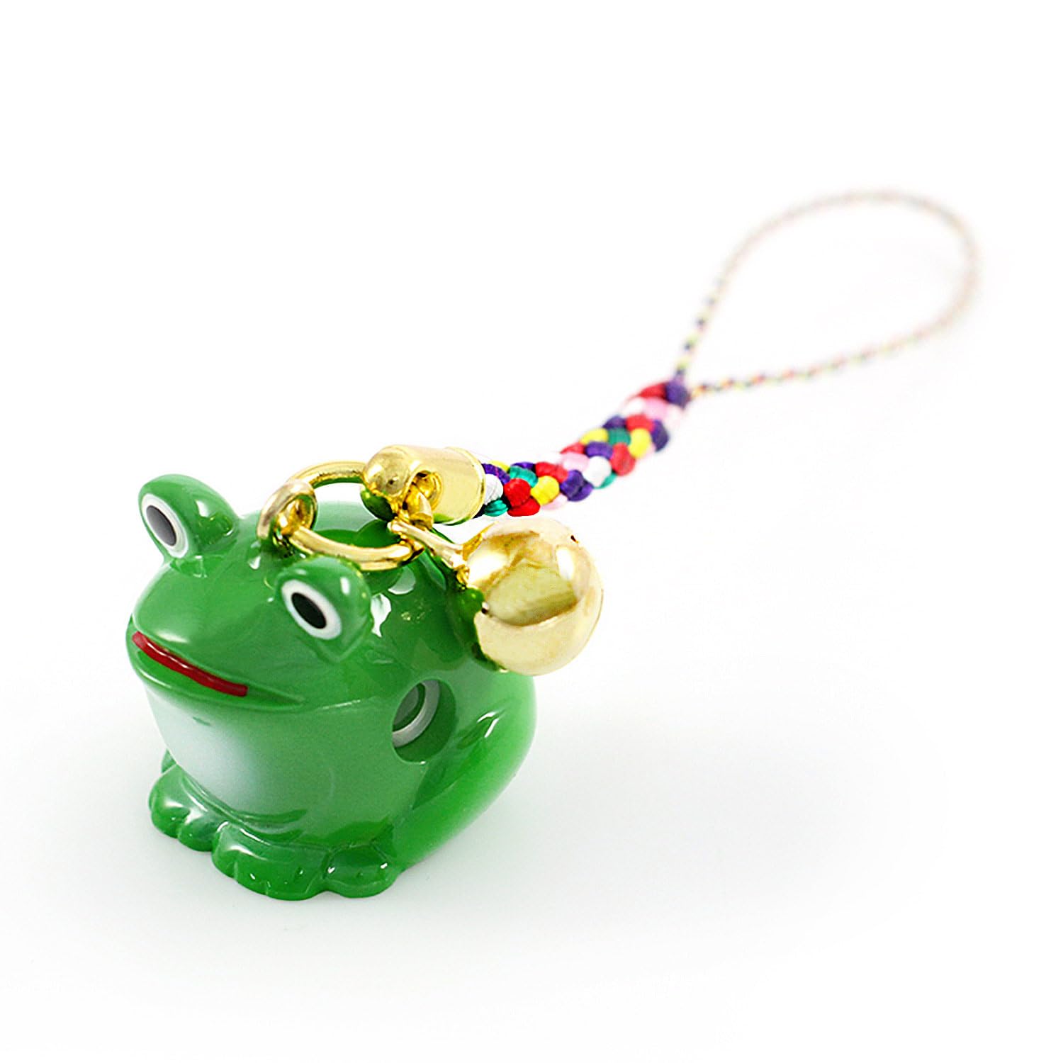 

Frog Netsuke Strap Amulet Bell Frog Keychain Peephole Health Traffic Safety Green [Balzas] зелёный