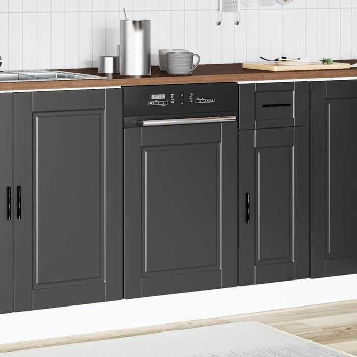 VidaXL Dishwasher Panel Porto Black 45x1.5x67 Cm 854128