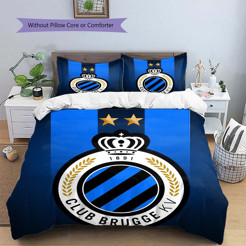 Club Brugge KV Pattern Bedding Quilt Set Home Decoration Gift (1 * duvet cover + 2 * pillowcase without core)