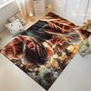 "Anime Style Battle Scene Carpet with Titans and Warriors Design" Suitable for Use As an Anti-slip for Living Room Bedroom Sofas