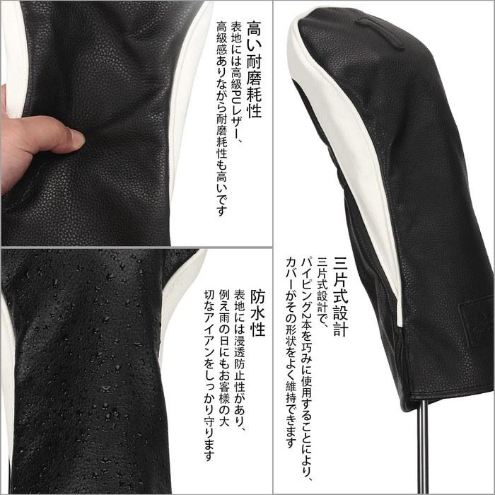 CRAFTSMAN Golf Wood Cover Set 4pcs (135X) - Driver, Fairway, Utility - with Number Tags - Black 3+UT
