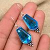 Charming Blue Topaz Gemstone Handmade 925 Sterling Silver Earring Jewelry