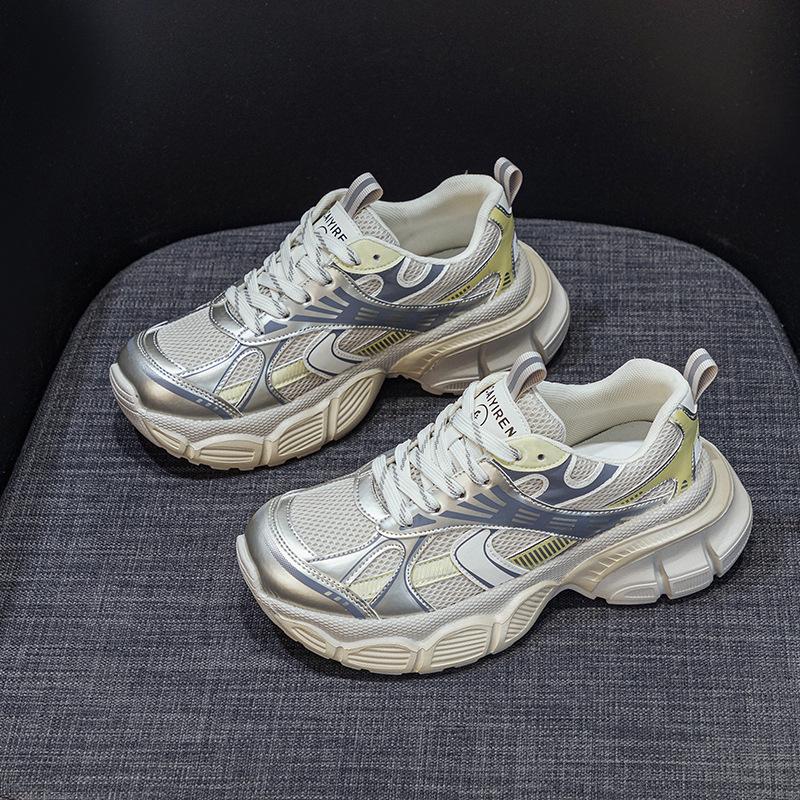 Daddy Shoes Girl 2025 Autumn New Platform Ultra Light Rubber and Plastic Foam Sole Running Casual Fashion Female Student Sneakers