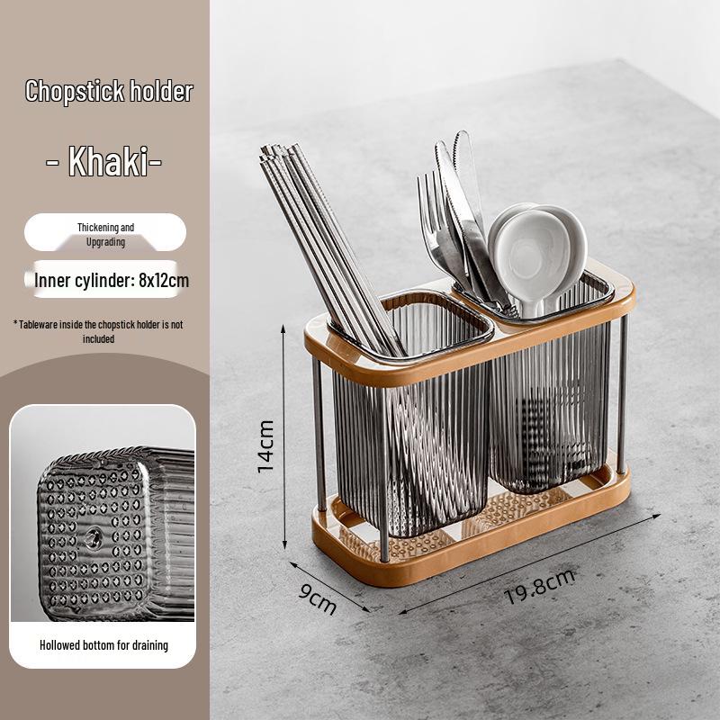High-Grade Kitchen Chopstick Holder: Modern Storage Shelf & Draining Basket