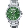 CASIO Analog Quartz Men's Watch MTP-1381D-3AV Metal Band Silver Green Overseas Model [Par...