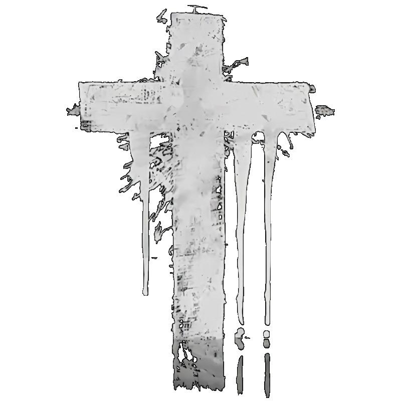 Black T Shirt with White Cross Print for Casual Wear