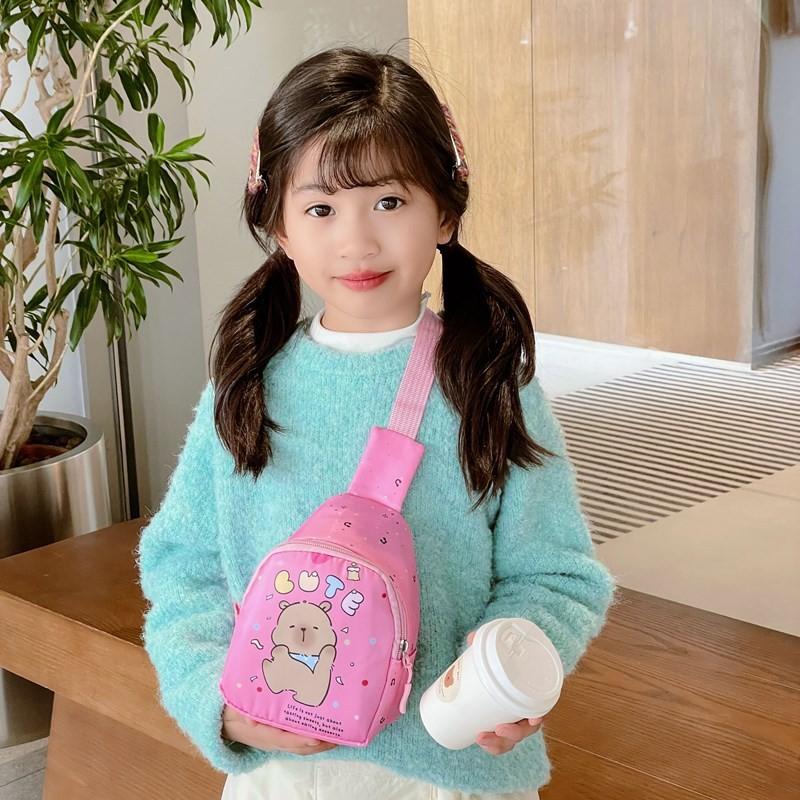Toddler Cartoon Unisex Capybara Crossbody Bag Fun Design Daily Travel School
