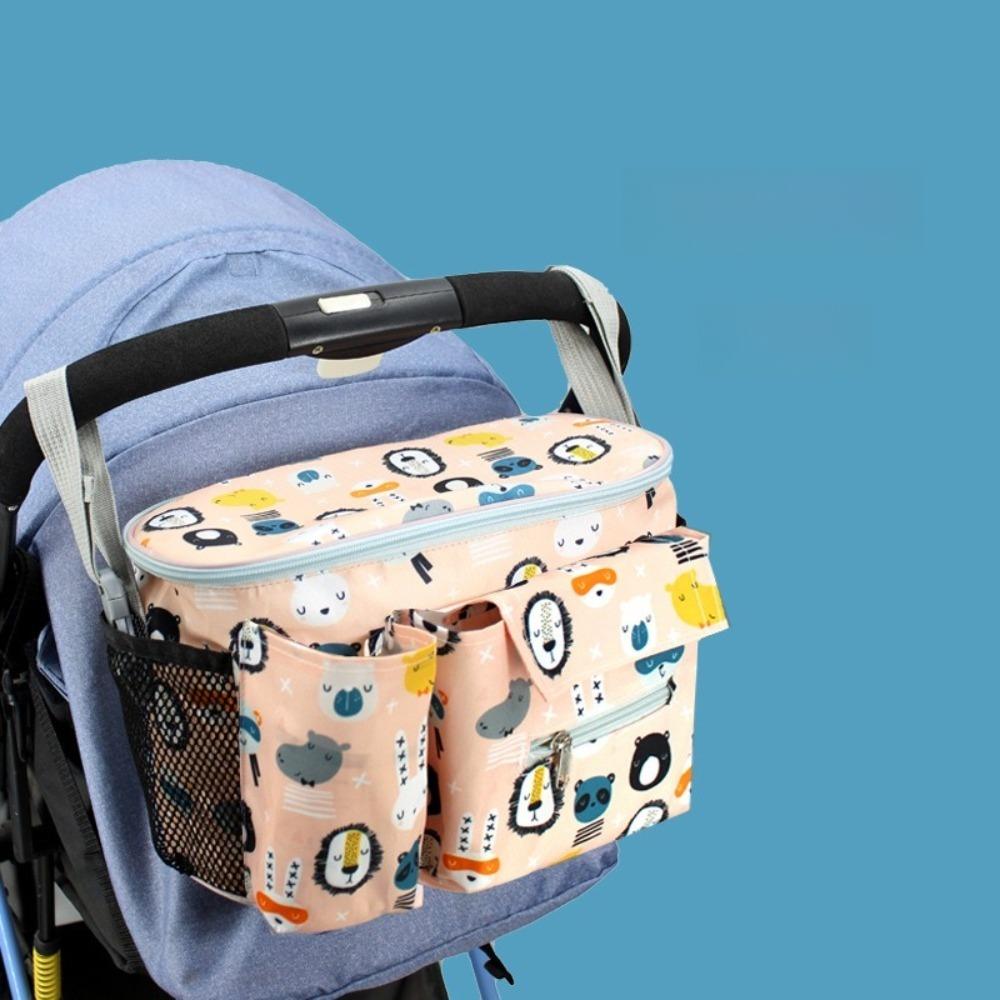 Large Capacity Cartoon Stroller Organizer Oxford cloth Hanging Carriage Bag  Baby Bottle Holder