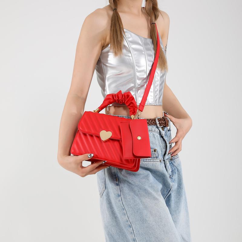 Textured women's bag hand commuting simple new 2025 messenger bag small square bag fashion casual personality popular shoulder bag