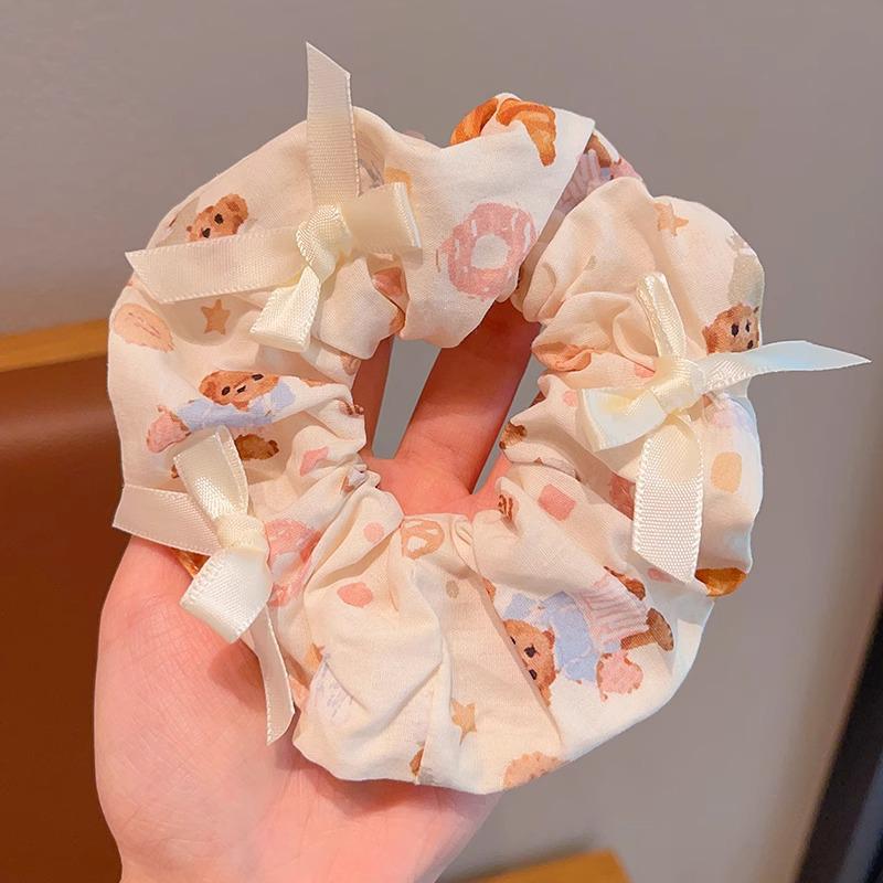 Chouchou d'été en satin et tulle à pois violets - Élastique à cheveux pour femme à haute élasticité