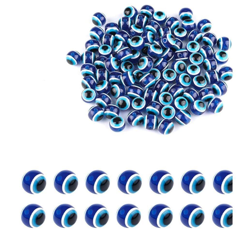 150pcs Round Blue Resin Beads Blue Handmade Resin Beads Eye Shape Beads  Home Decoration