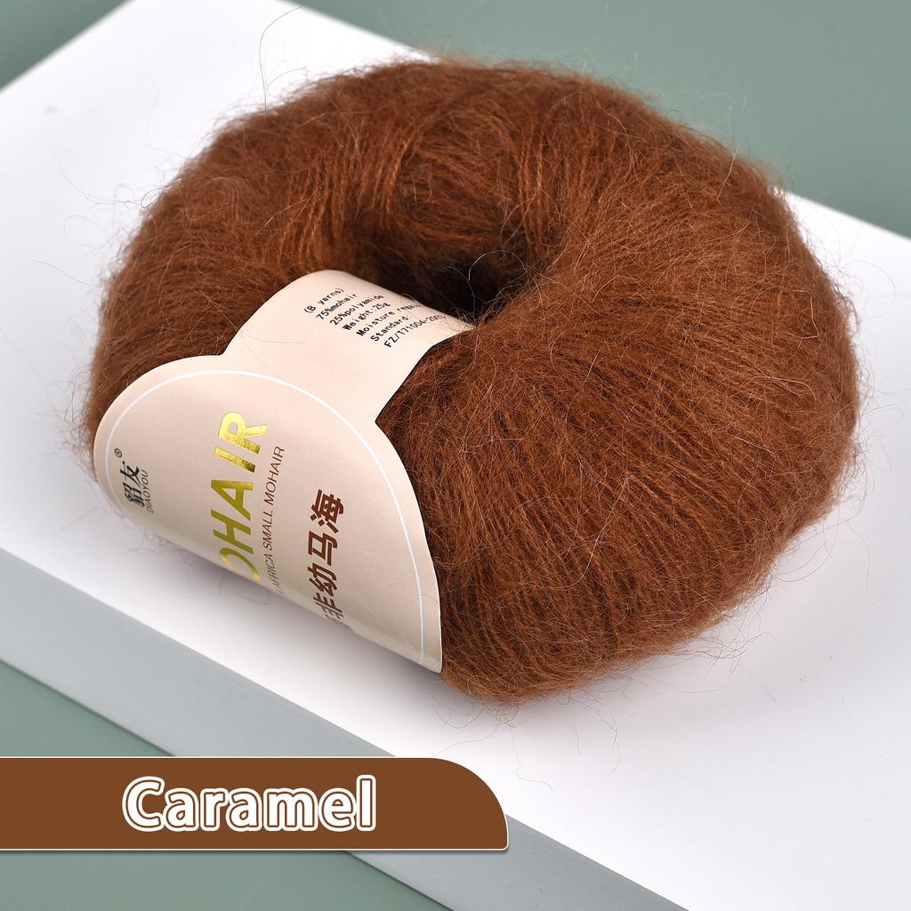 25g/Roll Soft Wool Knitting Cashmere Long Thin Yarn Roll Mohair Yarn DIY Hand Crochet Soft Mohair Cashmere Wool Knitting Yarn