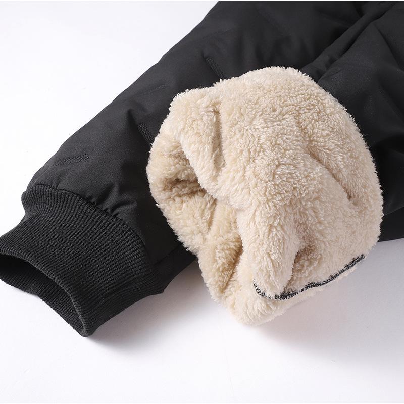 Men's Winter Fleece Thick Lambswool Warm Sweatpants Casual Water Proof Big-Size Wool Trousers Male Black Gray Joggers Trousers