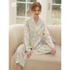 Summer 2024 New Minimalist Floral Pastoral Style Pajamas Two-piece Set Long Sleeves Pants Can Be Outerwear Homewear