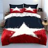 White star, red background. Bedding sets Duvet cover sets Duvet covers Pillowcases(1*Duvet Cover 2*Pillowcases without duvet insert)