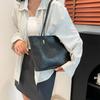 Large capacity solid color casual bag new retro versatile shoulder underarm bag portable tote bag