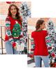 Women's Autumn and Winter Round Neck Sweater Christmas Knitted Pullover Letter Cartoon Thickened Sweater Long Sleeve Top