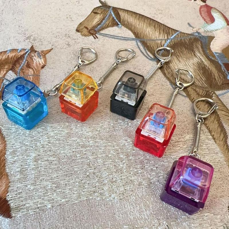 Pack Of 5 Transparent Star Keychain Stress Relief Toys For Anxiety Portable Keyboard Keycap Fidgets Gadgets For Adults Office Everyday Carry