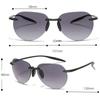Rimless Grey Lenses Bifocal Reading Sunglasses TR90 Elastic Temple Comfortable Reading Glasses +0.75 To +4 UV Protection