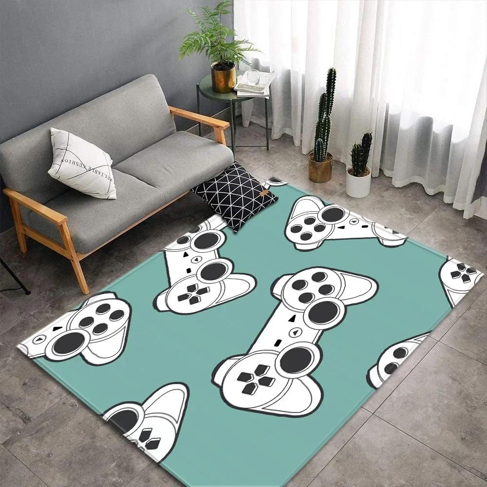 Cartoon Game Console Carpet for Living Room Video Game Children Player Area Rug Soft Anti-slip Bedroom Entrance Floor Mat