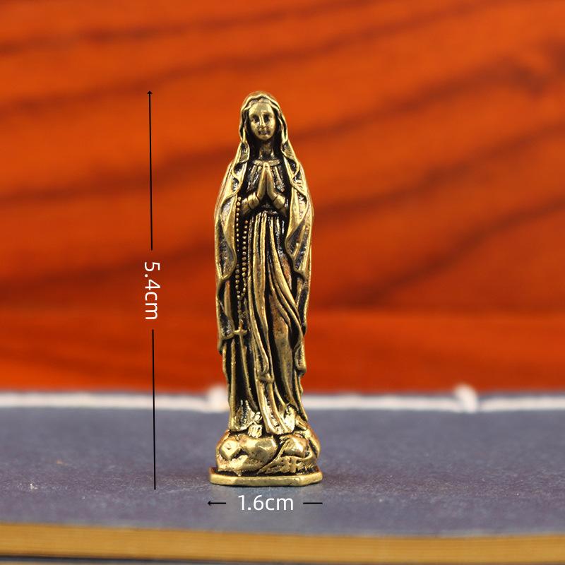 Sacred Brass God Statue Figurine Desktop Decor Deity Sculpture Craft Home Office Spiritual Gift