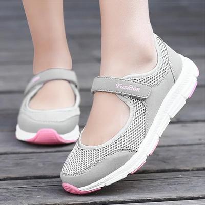 2024 New Women Flats Shoes Summer Breathable Mesh Casual Walking Shoes Light Vulcanized Sneakers Shoes Zapatillas Mujer 35-43