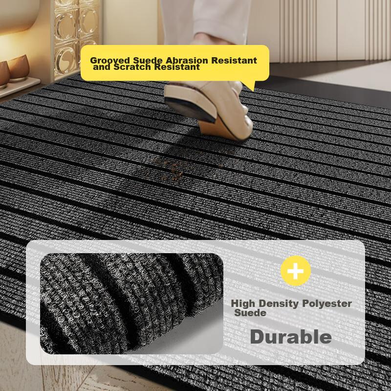 Nanfangshenghuo Entrance Mat, Doormat, Non-Slip Mat, Thickened Outdoor Dust Removal Mat, Entryway Dirt-Scraping Striped Mat, Customizable